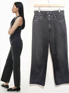 Aritzia Denim Forum | The Farrah Hi-Rise Wide Jean In Black Eyeliner
